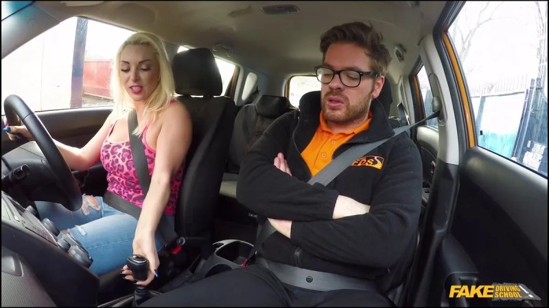 FakeDrivingSchool Instructor Seduced By Busty Blonde J Video