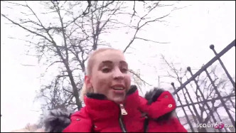 GermanScout Slim Girl Lulu In Fur Jacket And Leggings Pickup And Cheating Fuck On Street J ビデオ