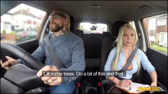 FakeDrivingSchool Busty Blonde Is Cum Hungry On Test J video