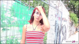 GermanScout First Time Anal For Redhead Bella At Public Street Casting For Cash J video