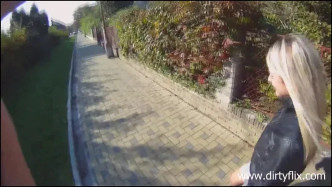 FUCKING GLASSES  124 Blonde Cutie Tricked Into Outdoor Sex ビデオ