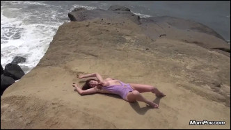 MomPov E034 Elena Spanish MILF Gets Nude At The Beach video