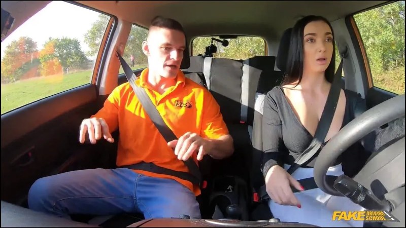 FakeDrivingSchool Instructor Cheats With Hot Student J video