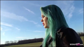 GermanScout Green Hair Girl Talk To Fuck For Cash At Real Pick Up Casting J video