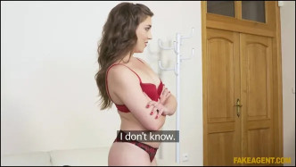 FakeAgent Flexible Brunette In Red Panties J video