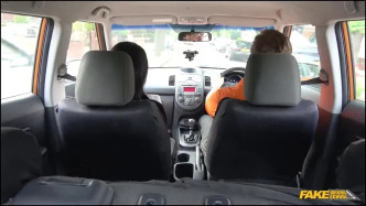 FakeDrivingSchool Spunk Covered Pussy For Busty Babe J video